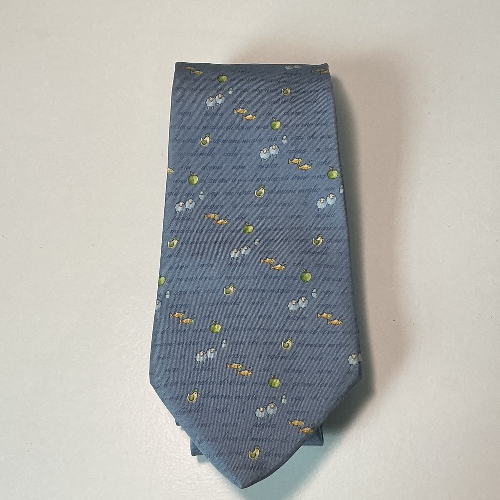 Salvatore Ferragamo Blue Tie with Playful Motifs